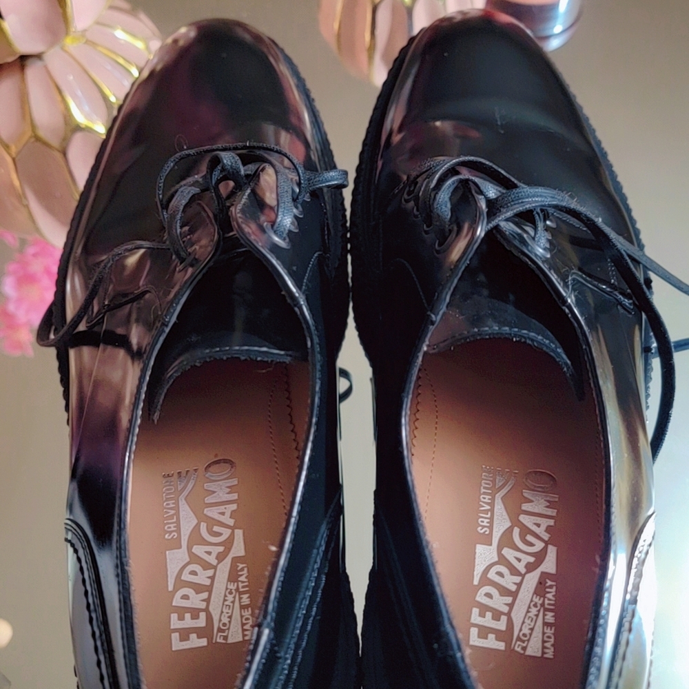 Salvatore Ferragamo Glossy Black Loafers